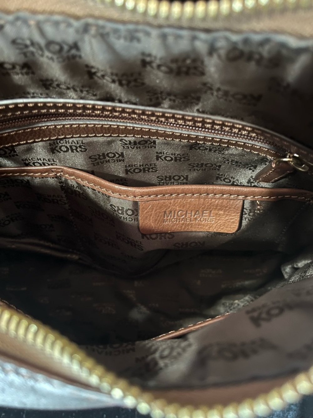 Michael Kors Gansevoort Chocolate Brown Leather Shoulder Bag - Picture 9 of 11